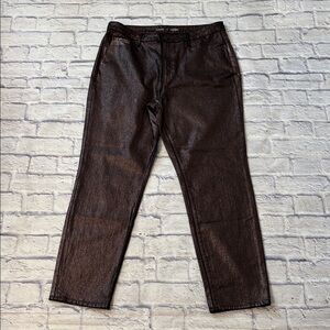 Old Navy High Rise OG Straight Jeans Black Shine Plus Size 16 Tall